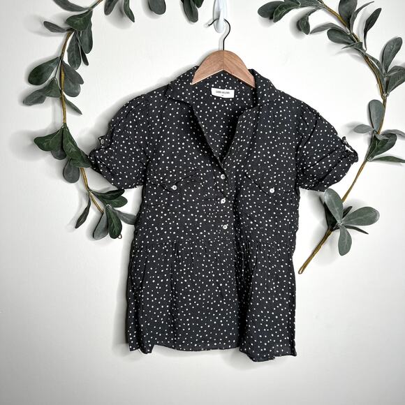 Saint Helena Gray Polka Dot Blouse - Picture 1 of 6